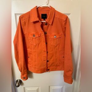 Liverpool Classic Button Front Stretch Denim Orange Twist